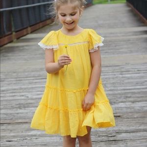 Sun Yellow Boho Cotton Flowy Dress